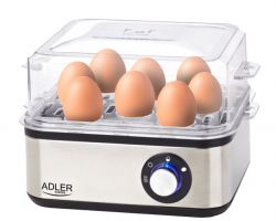 Adler AD4486 500-800W (8 tojáshoz) inox elektromos tojásfőző