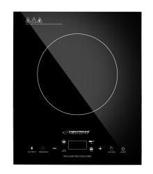 Esperanza EKH009, Vesuvius, 2000W, 1-zónás, Hordozható, Kerámia, Fekete, Indukciós főzőlap