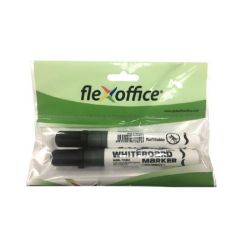  FLEXOFFICE "WB02" 2,5 mm kúpos fekete táblamarker (2 db/bliszter)