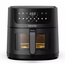 Lovio PureFry XL Smart, Air fryer, 1500W, 6 liter, 7 program, WiFi, Fekete, Forrólevegős sütő