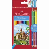 Faber-Castell hatszögletű 3 db bicolor+12 különböző színű színes ceruza készlet (15 db)