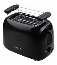 Brock BT 1009 BK, 750W, 2 szeletes, 5 fokozat, Melegítőrács, Fekete, Kenyérpiritó